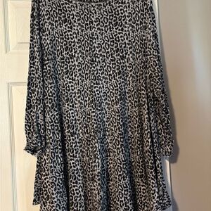 Roaman's Black and White Leopard Print Tunic
